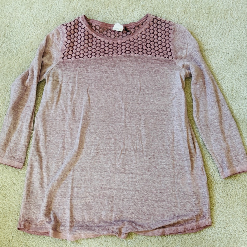 Stylish Long Sleeve Top in Soft Mauve